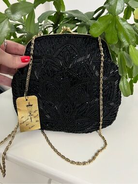 NWT Vintage 1980’s Beaded Bag from Hong Kong, Goldco